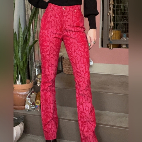 Guess Denim - GUESS RED SNAKE JEANS SIZE 26